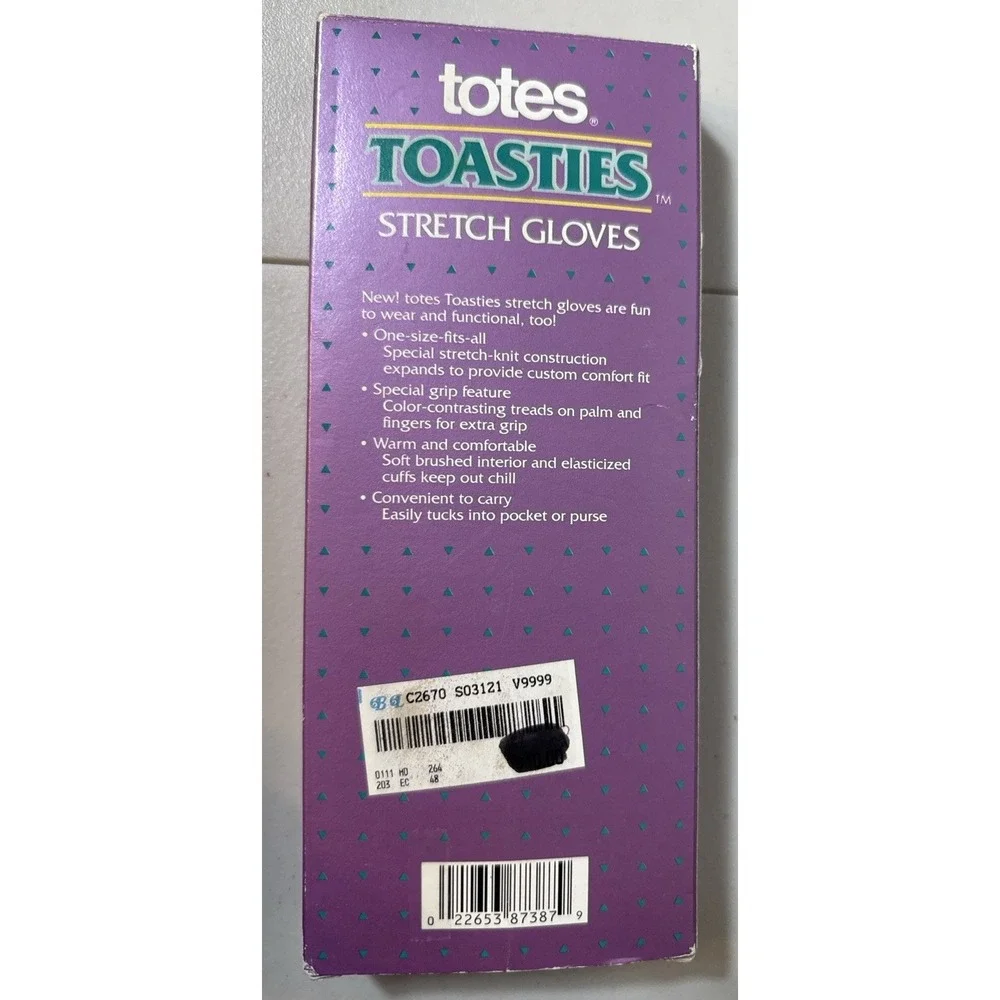 Vintage Totes Toasties Gloves NOS 1990 Stretch Knit Brown / Gold Womens